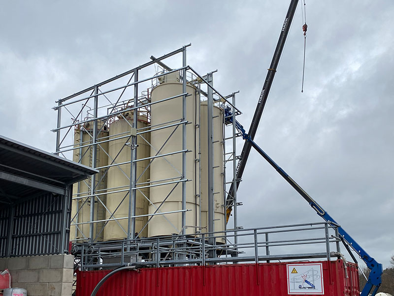 2021 Einhausung Silo Hochsilolager Kran