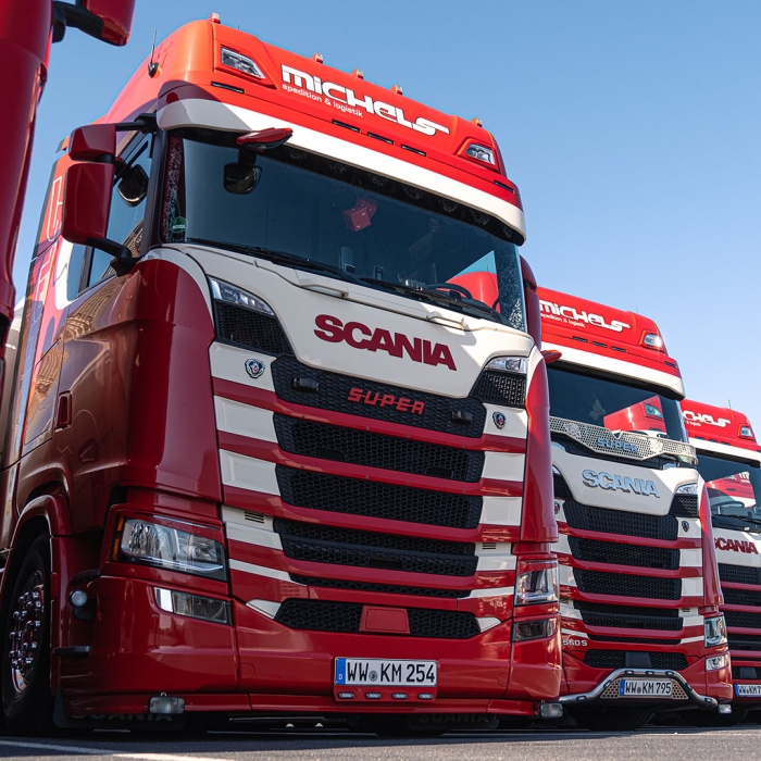 Flotte Spedition rot Scania Spedition Michels