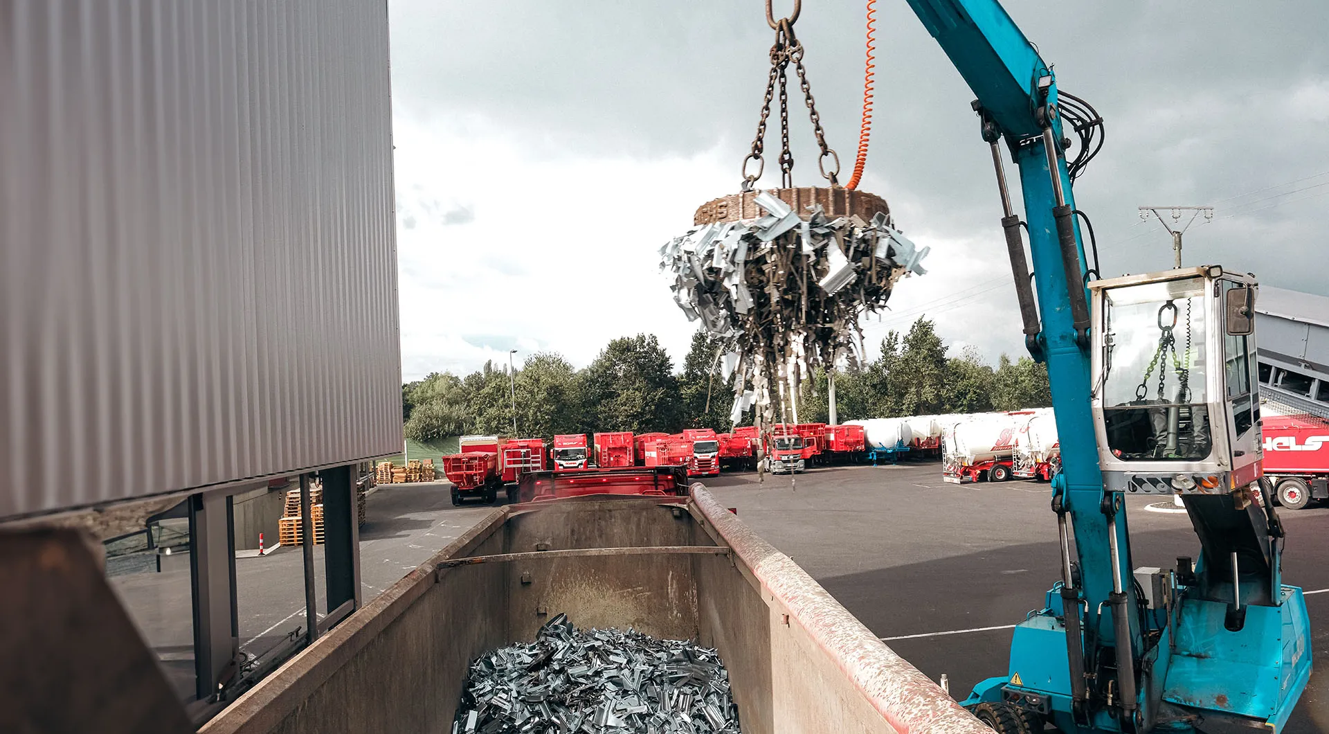 Kran Metallschrott Silo LKWs